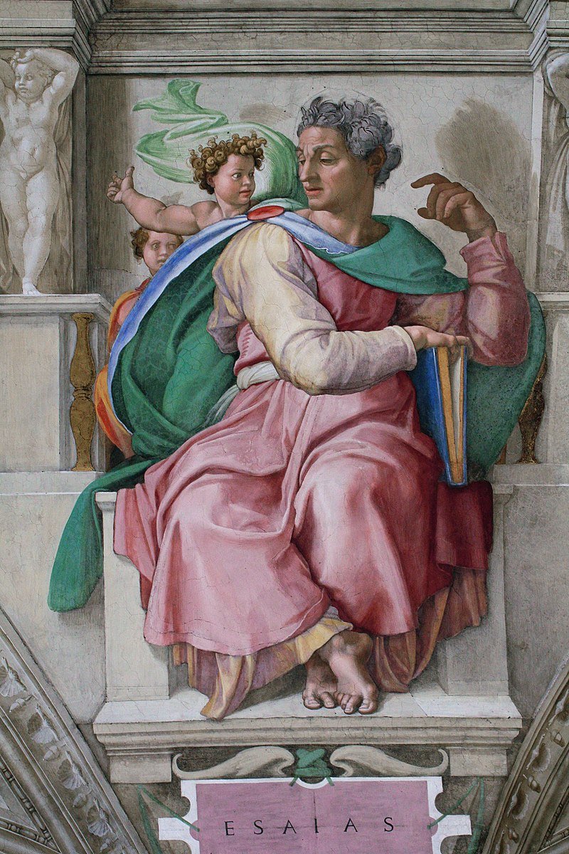 A painting of a person holding a child